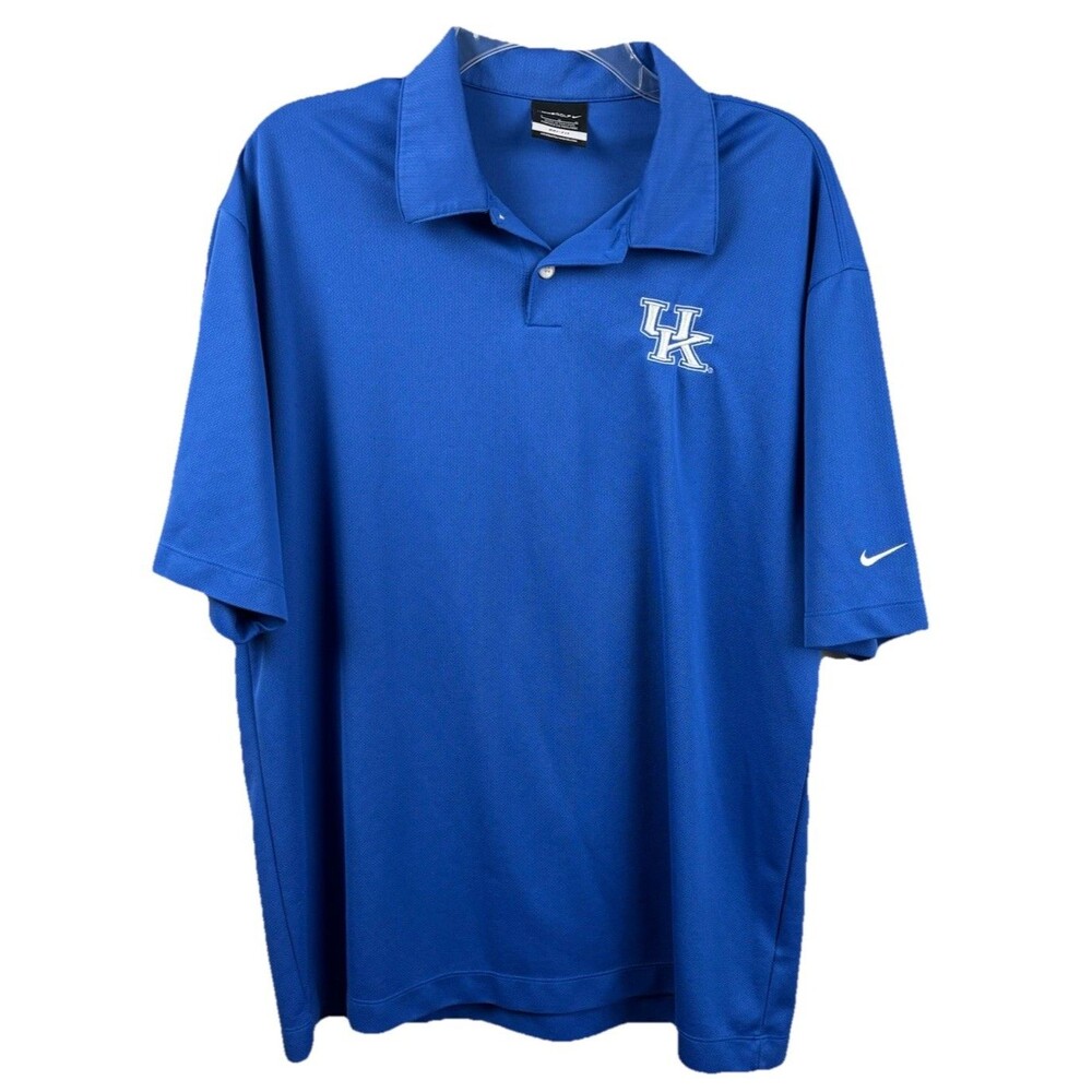 Nike Golf Kentucky University Wildcats Blue Polo Shirt Mens L Dri-Fit College